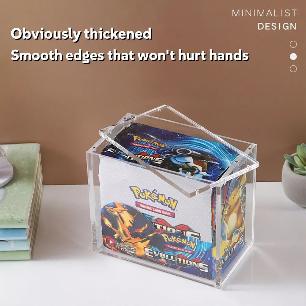 Premium Acrylic Display Case For Pokémon Booster Box Elite Trainer Magnetic Lid