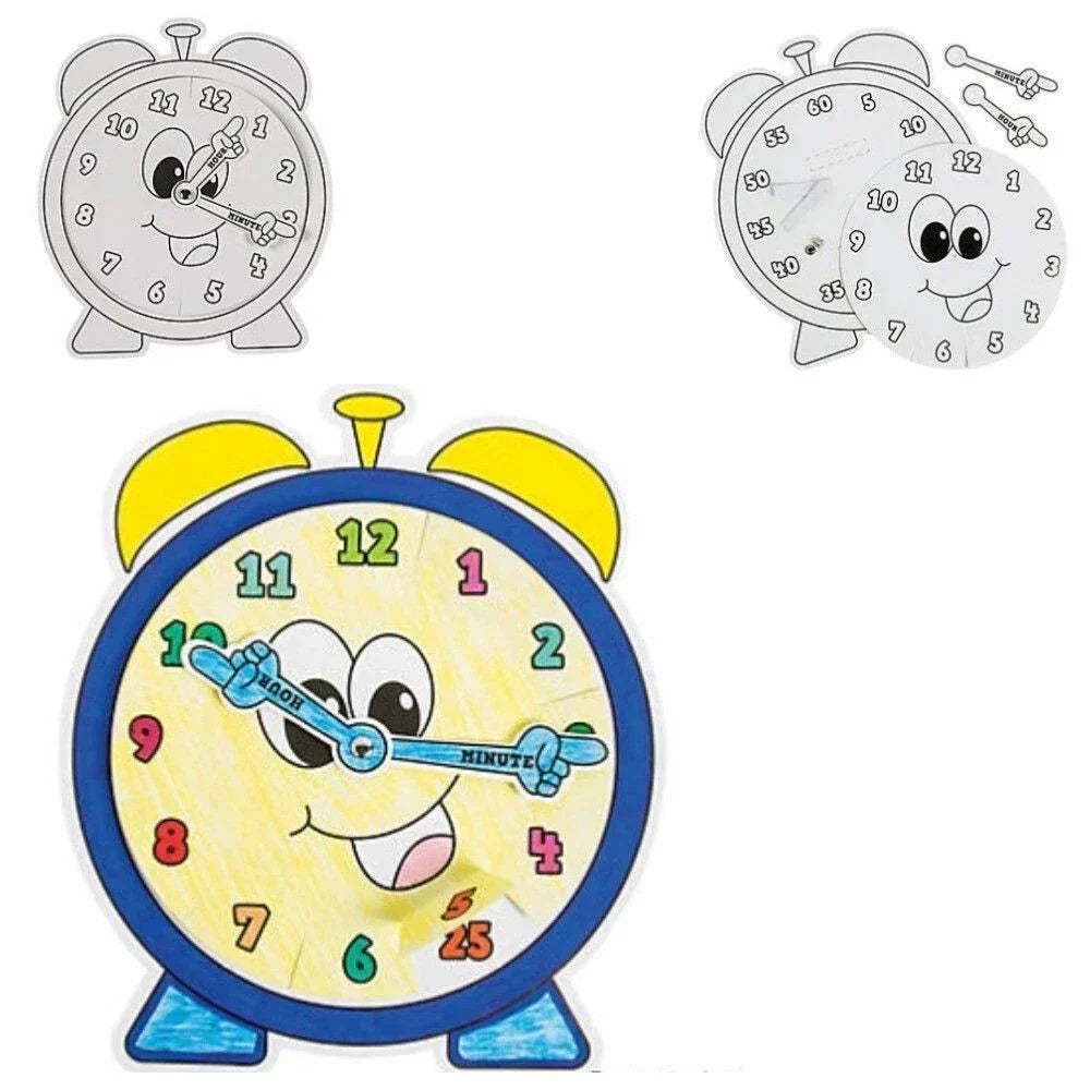 Learning Time Clock Kits: Set of 3 Maths Educational Teaching Time Resource