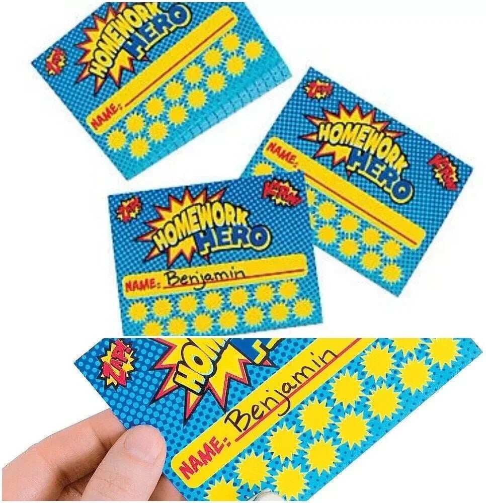 Tracking Reward Cards for Kids Paper Homework Incentive Punch Cards x 30 School