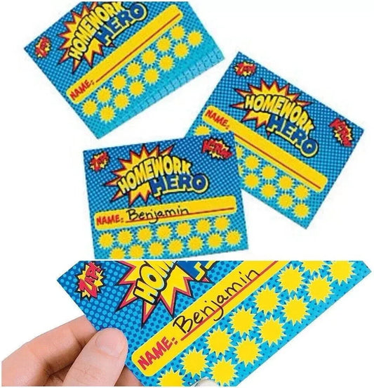 Tracking Reward Cards for Kids Paper Homework Incentive Punch Cards x 30 School