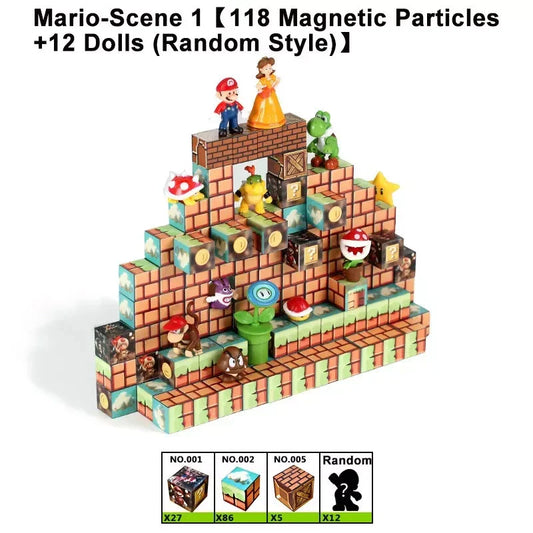 Super Mario Magnetic Building Blocks Magnet Toys Christmas Gift Educational Kids