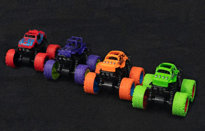 4pcs Toy Monster Truck Friction Powered Push and Go Kids Boy Girl Gift Car Set