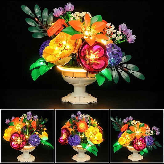 New LED Light Kit for LEGO 10345 Flower Arrangement Lighting Set Only（No Model）