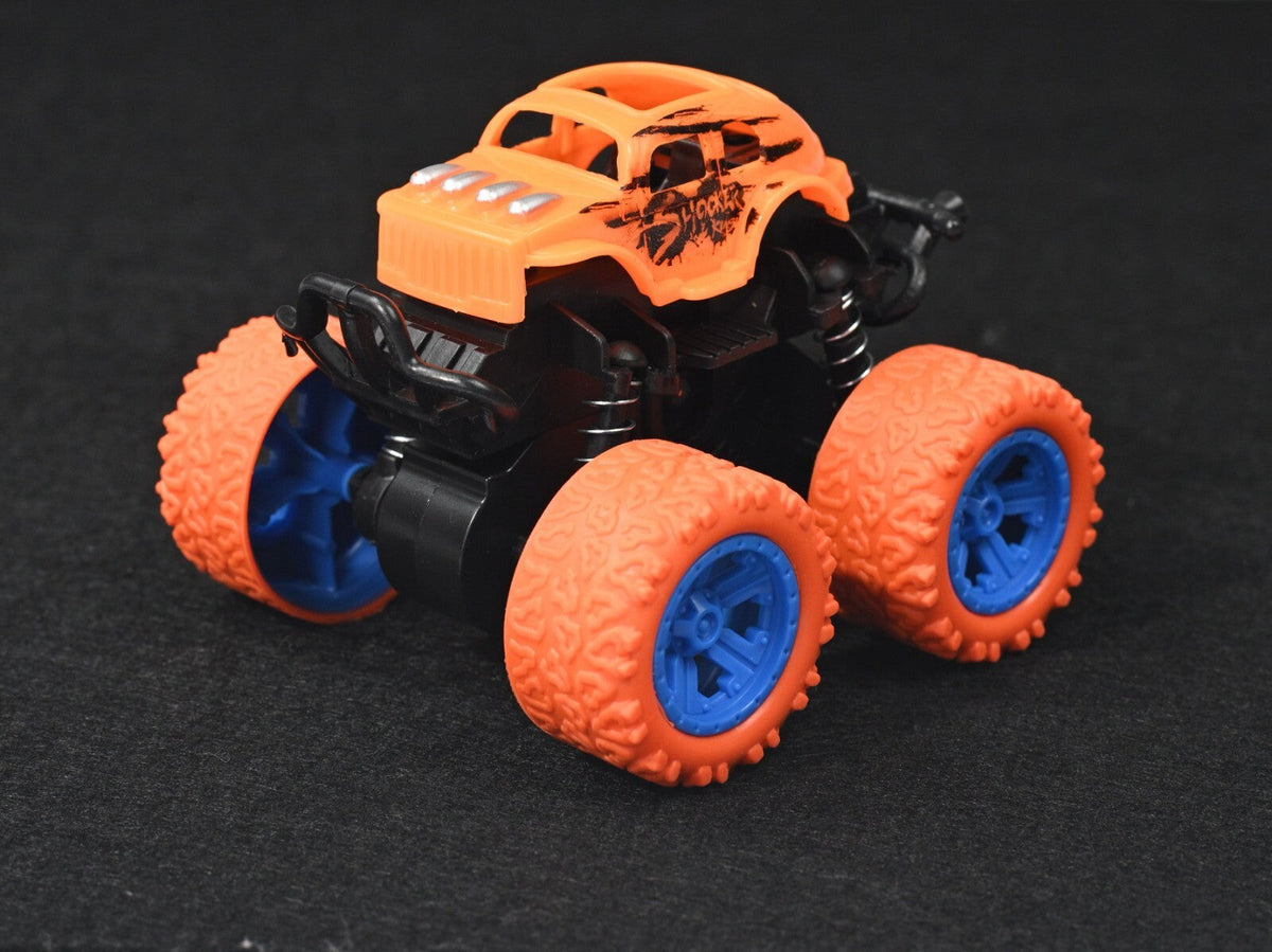 4pcs Toy Monster Truck Friction Powered Push and Go Kids Boy Girl Gift Car Set