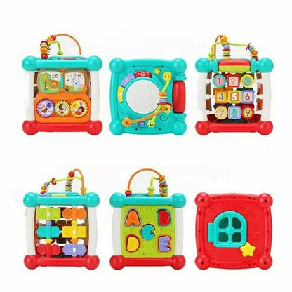 Bluetooth 6 in 1 Activity Cube Study Music Box Bead Game Baby Baby Education Toy