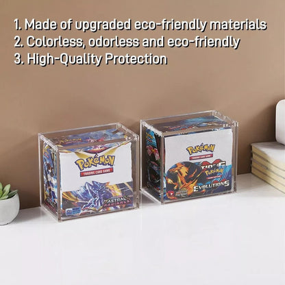 Premium Acrylic Display Case For Pokémon Booster Box Elite Trainer Magnetic Lid