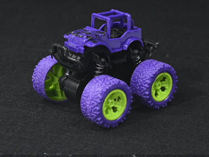 4pcs Toy Monster Truck Friction Powered Push and Go Kids Boy Girl Gift Car Set
