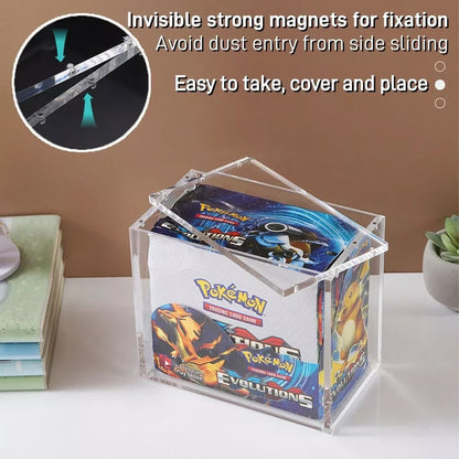 Premium Acrylic Display Case For Pokémon Booster Box Elite Trainer Magnetic Lid