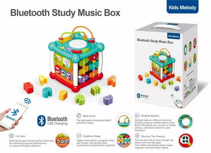 Bluetooth 6 in 1 Activity Cube Study Music Box Bead Game Baby Baby Education Toy